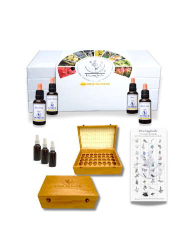 Set de Flores de Bach 30 ml con caja de madera nativa – Healing Herbs