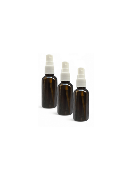Pack de 3 frascos spray ámbar 30 ml para preparados de esencias florales. Ideal para terapias florales.
